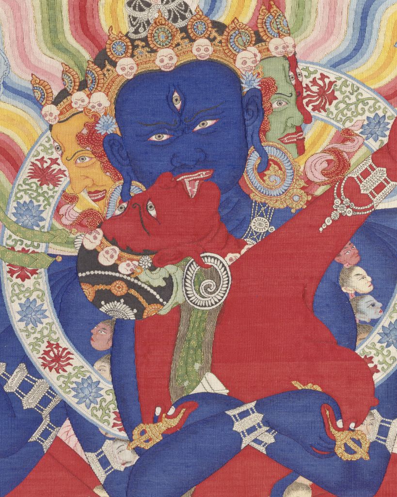 图片[2]-The king Buddha Thangka on the tapestry Yin body-China Archive
